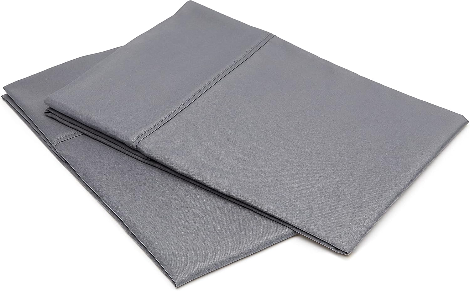 Amazon Basics Standard Pillow Cases, Machine Wash, Lightweight Super Soft Microfiber, Dark Gray, 20 x 30, Set of 2, Pillows Not Included